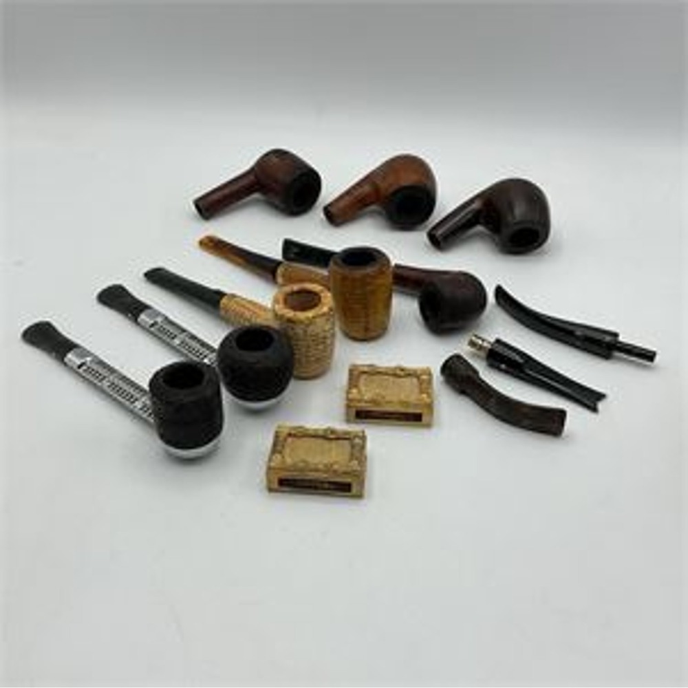 Vintage Tobacco Pipes Lot Dr Grabow Viking Briar Wood Corn Cob Billiard Estate